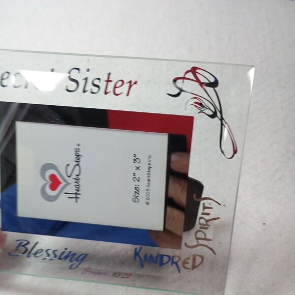 Glass Frame Heart Steps 2005 Secret Pal Sister Kindred Spirits Blessing 4"x5" - Picture 4 of 9